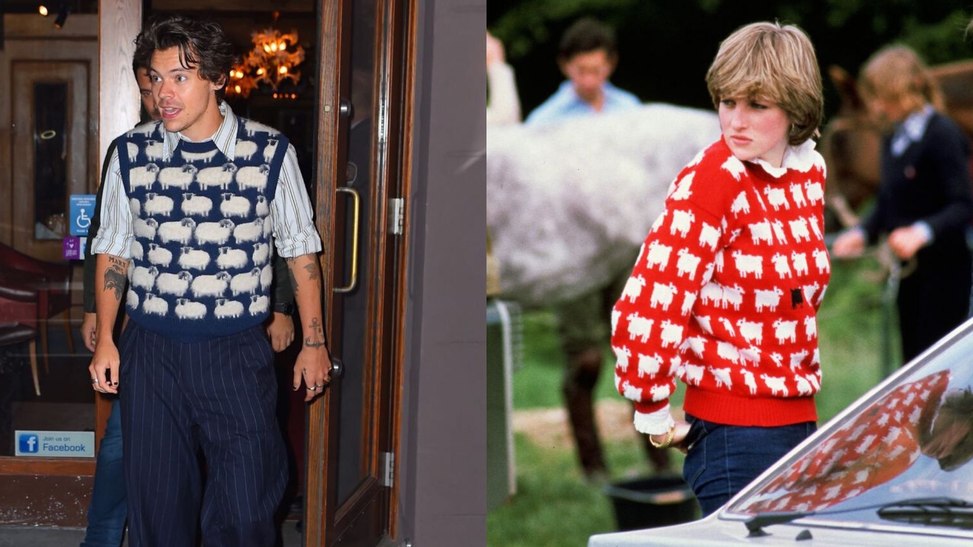 Harry Styles Channeled Princess Diana in a Sheep Sweater Vest