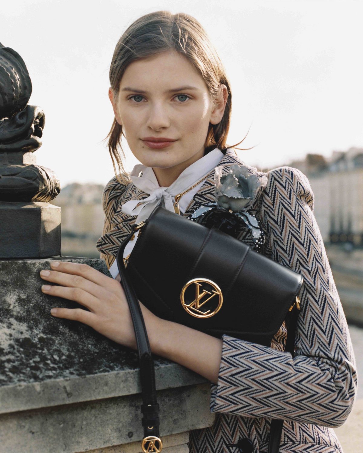 Louis Vuitton Pont 9 Bag Black/ Pink Smooth Calfskin Leather