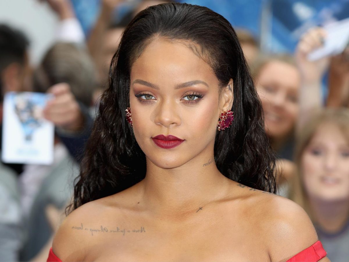 Rihanna models her Fenty Beauty make-up at Valerian premiere