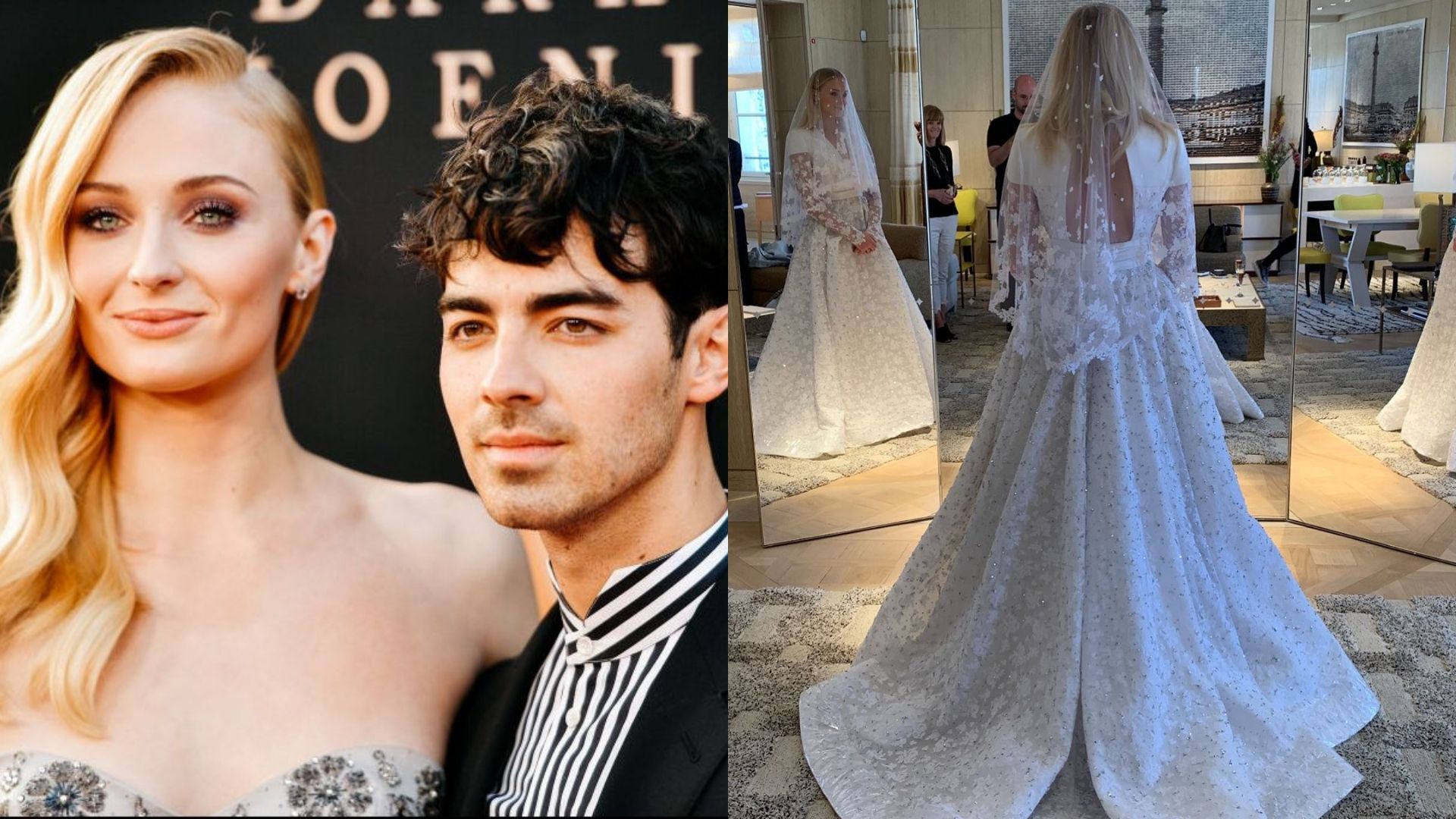 Sophie Turner's wedding gown took 350 hours to make  Wedding dresses,  Custom wedding gown, Floor length wedding dress