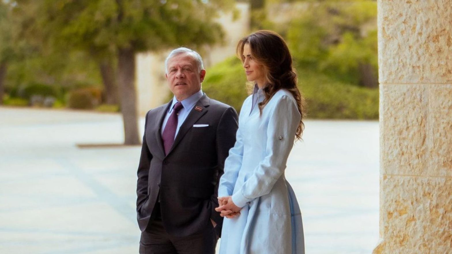 Queen Rania Enjoys A Tranquil Moment With His Majesty King Abdullah II