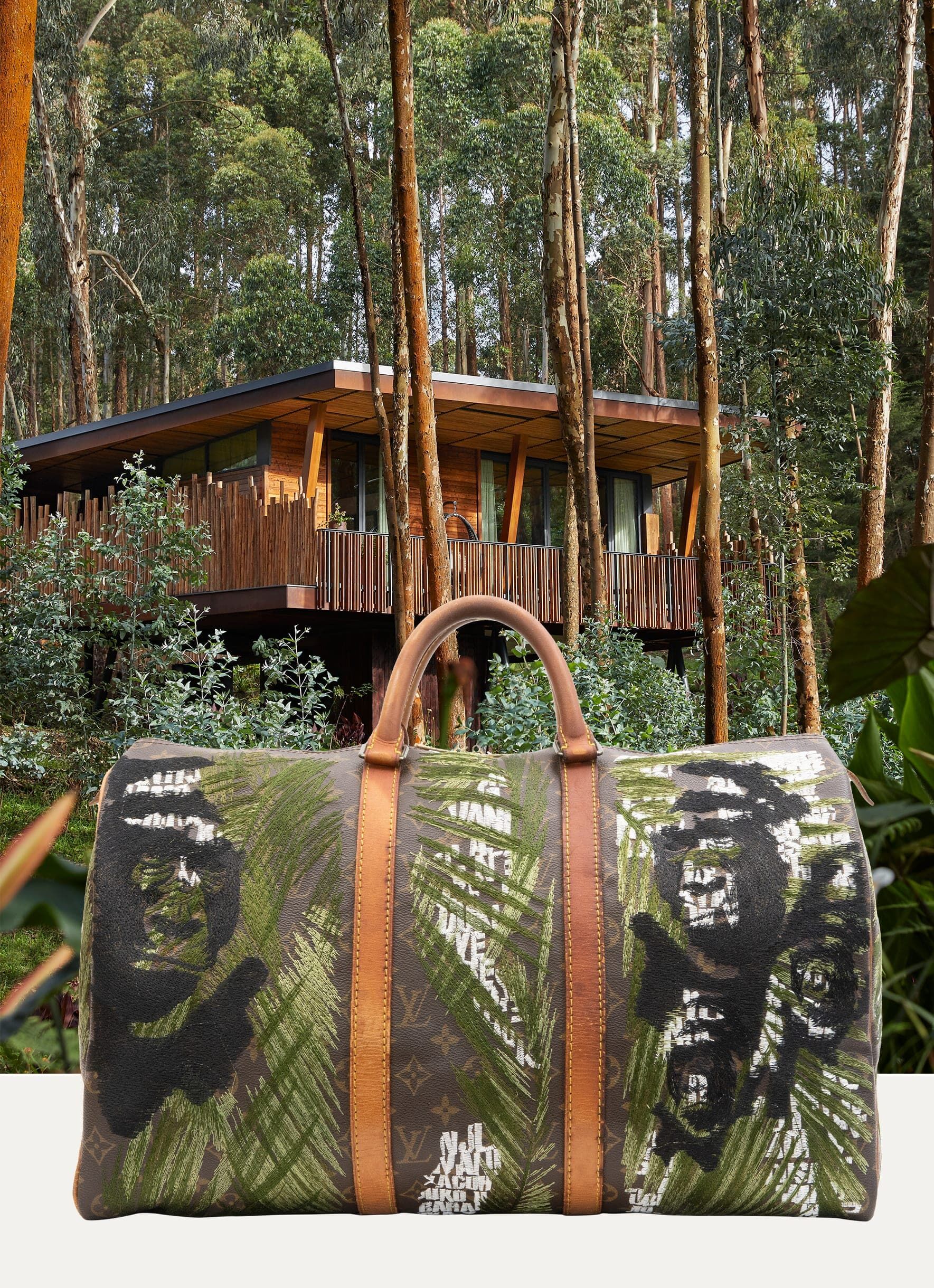 A Jungle Safari tent, from Louis Vuitton India campaign #bags #fashion