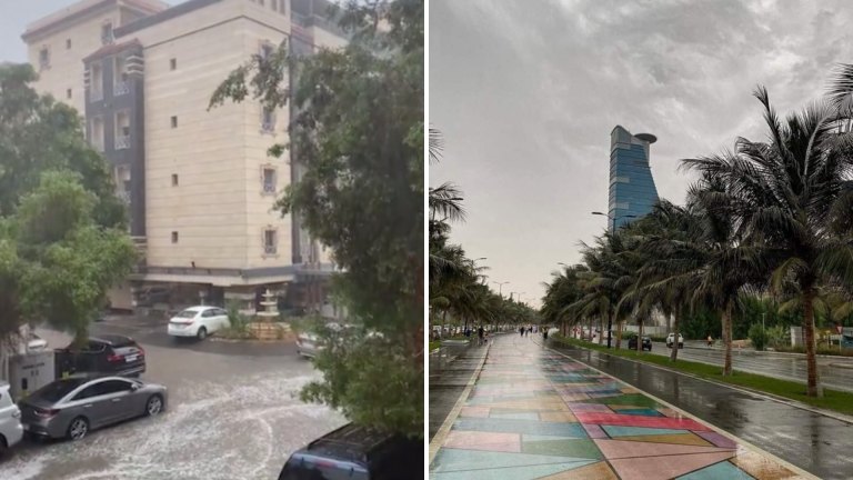 Storms in Jeddah: Roads Washed Out As Rainfall Causes Flooding